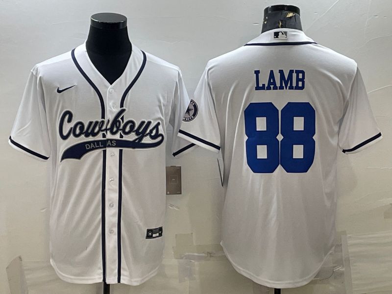Men Dallas Cowboys #88 Lamb White Nike Co branded NFL Jerseys->women nfl jersey->Women Jersey